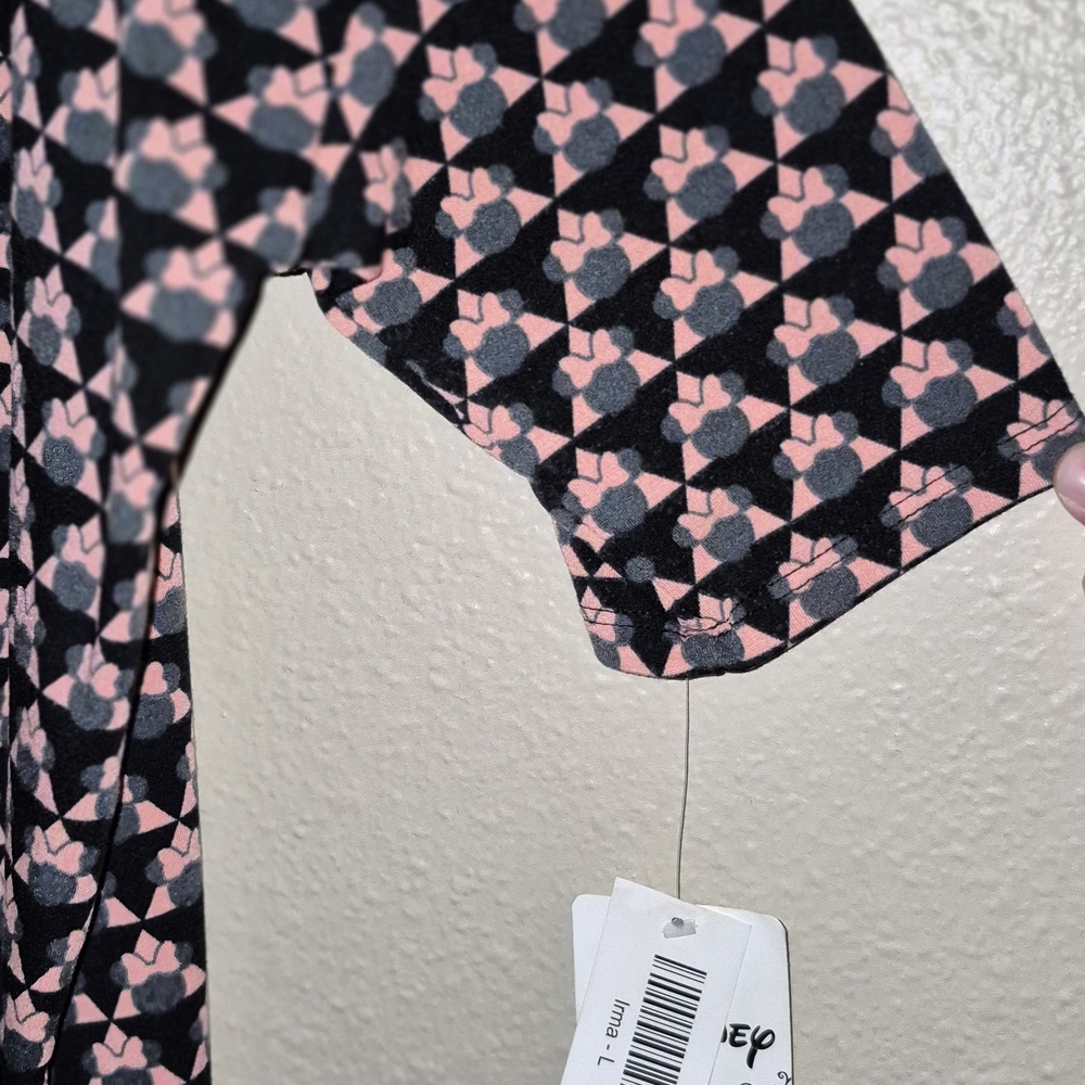 NEW Disney LuLaRoe Women's Large Irma Hi-Lo Minnie Mouse Black And Pink